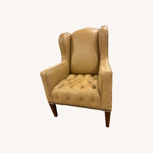 Used Yellow Leather Accent Chair for sale on AptDeco