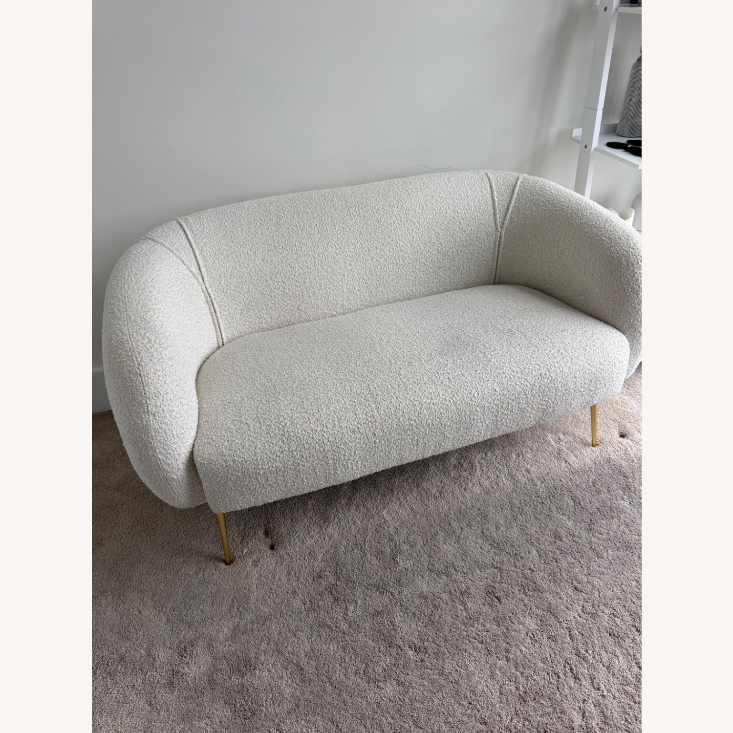 White Boucle Couch  - image-1