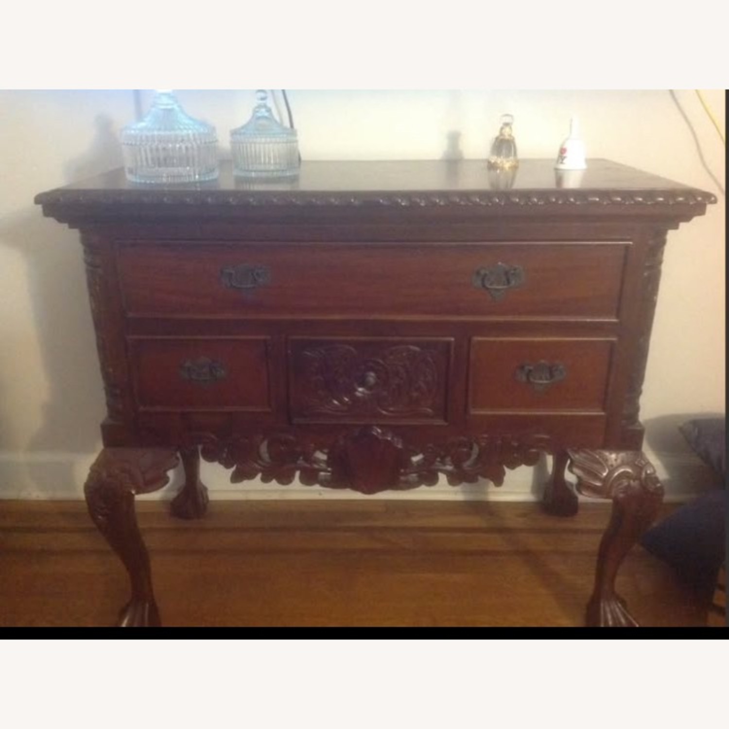 Dark Brown Wood Media Storage - image-5