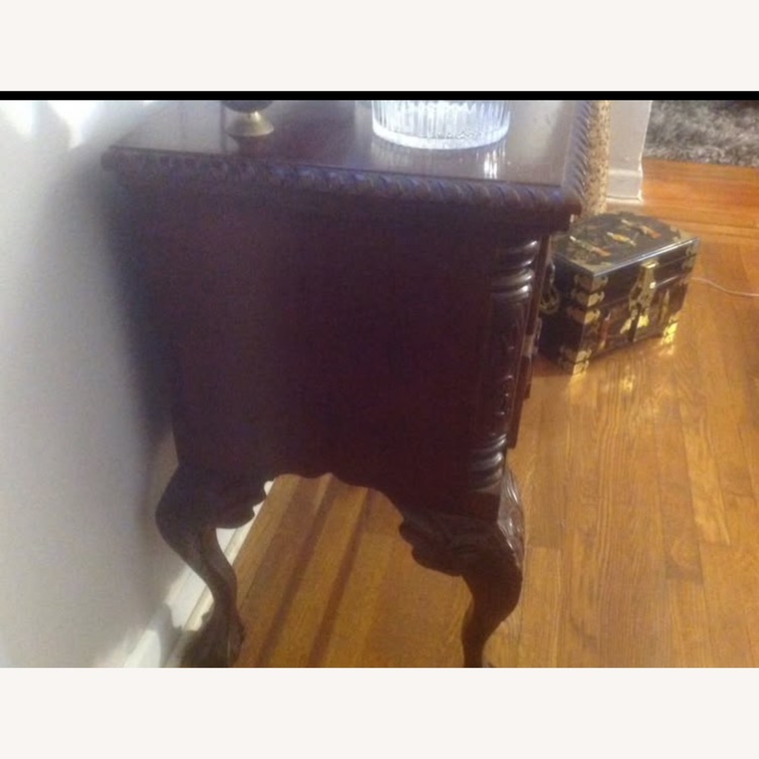 Dark Brown Wood Media Storage - image-3