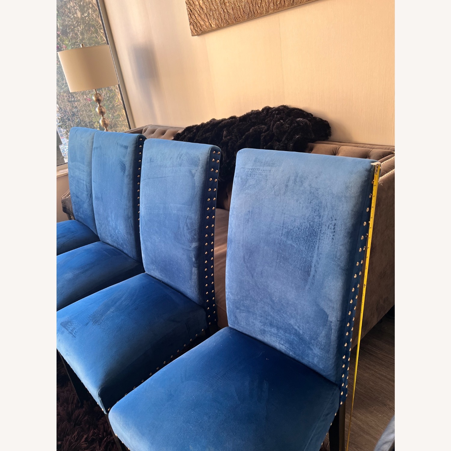 Amazon Blue Velvet Dining Chairs - image-3