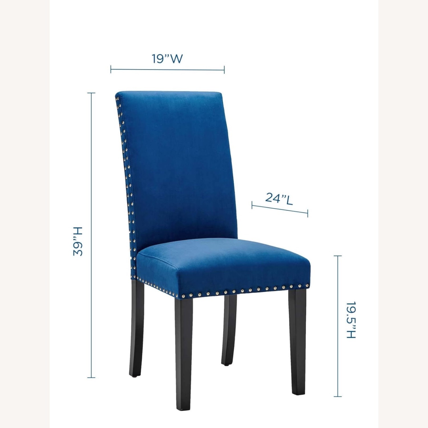 Amazon Blue Velvet Dining Chairs - image-5