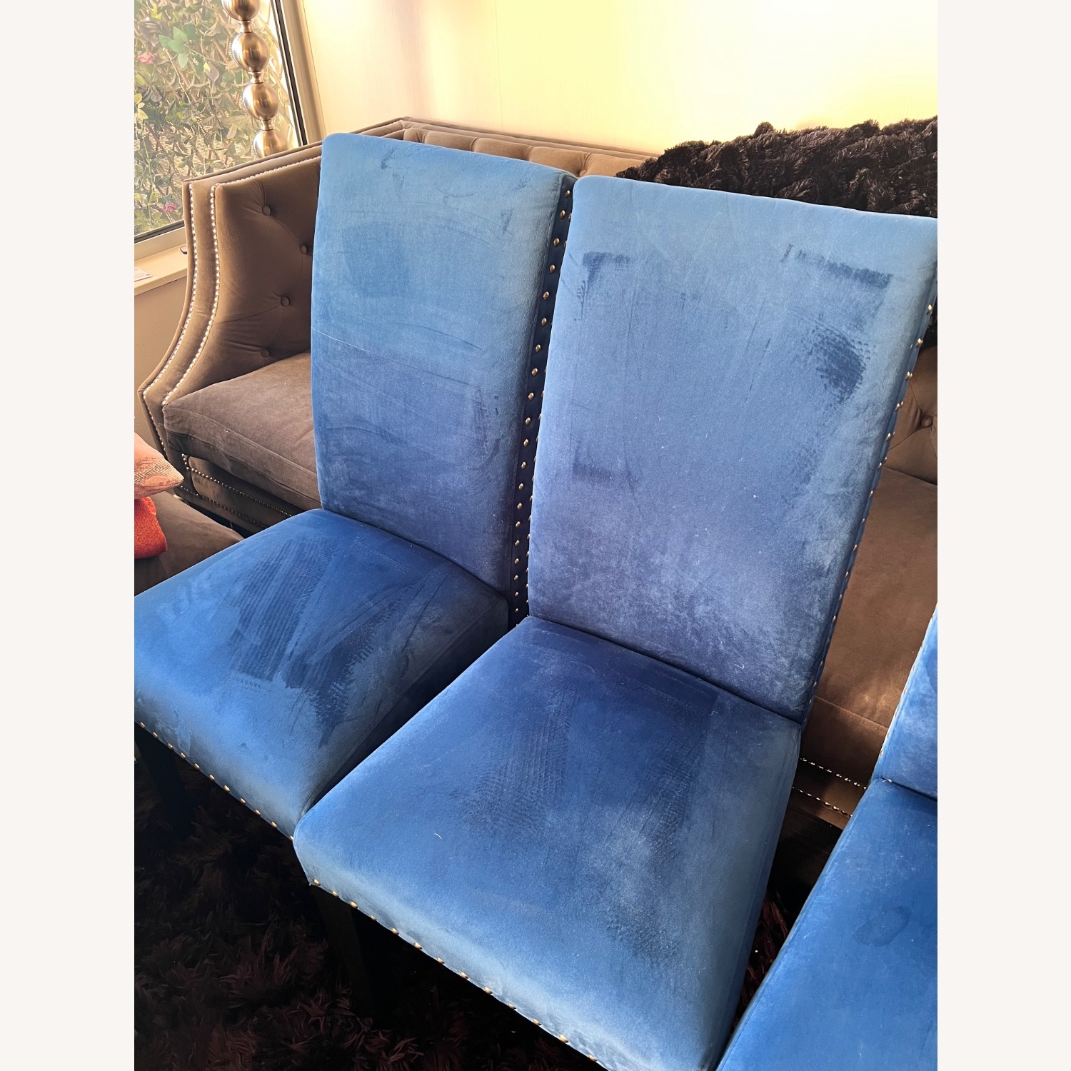 Amazon Blue Velvet Dining Chairs - image-2