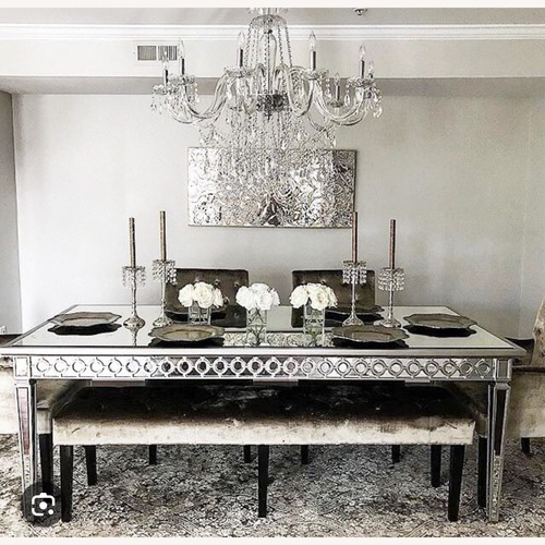 Used Z Gallerie Silver Dining Table for sale on AptDeco