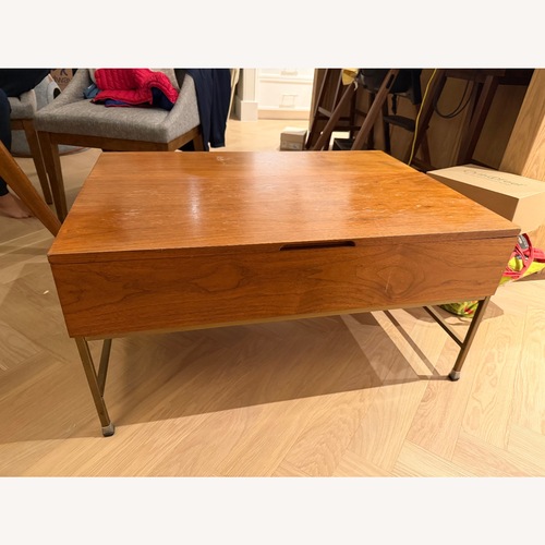 Used West Elm Pop Up Coffee Mid Century Modern Walnut Table  for sale on AptDeco