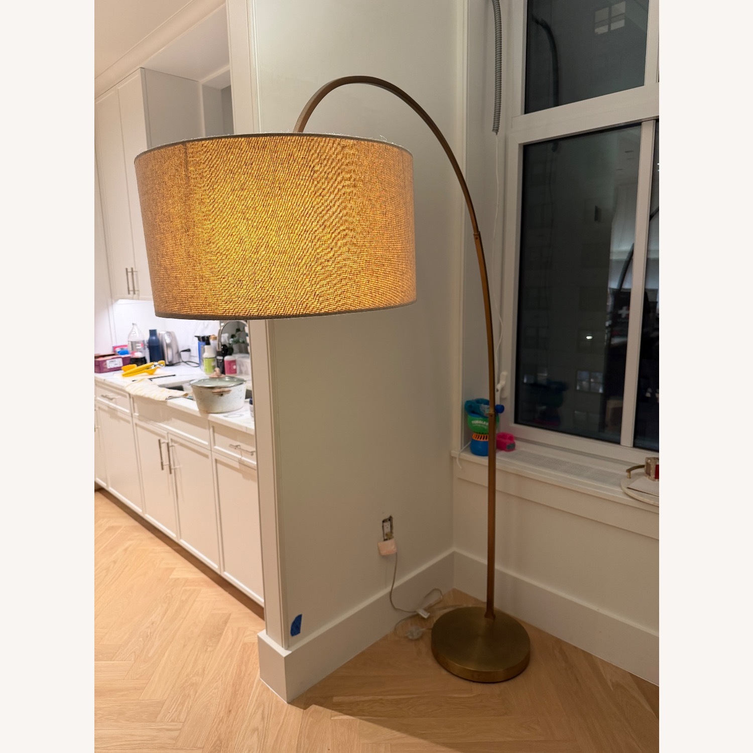 West Elm Natural Metal Floor Lamp - image-3