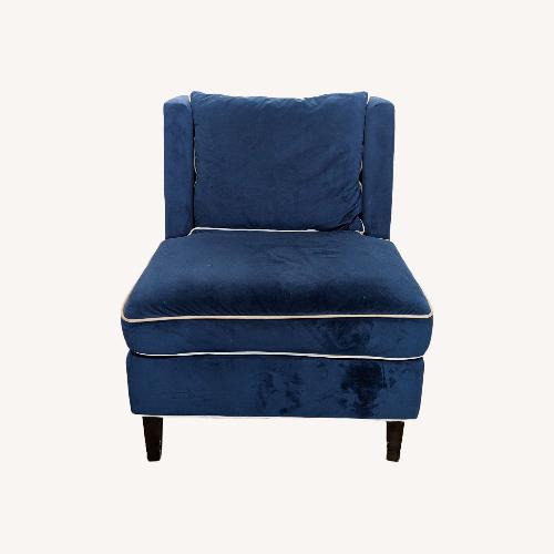 Used E&E Co. Ltd. Navy Blue Velvet Slipper Chair	 for sale on AptDeco