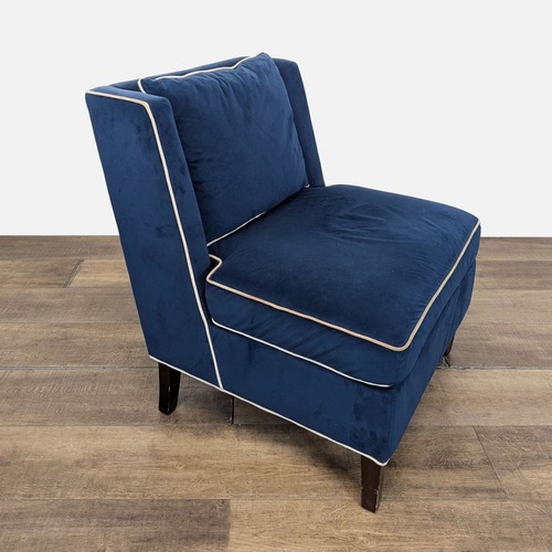 Used E&E Co. Ltd. Navy Blue Velvet Slipper Chair	 for sale on AptDeco