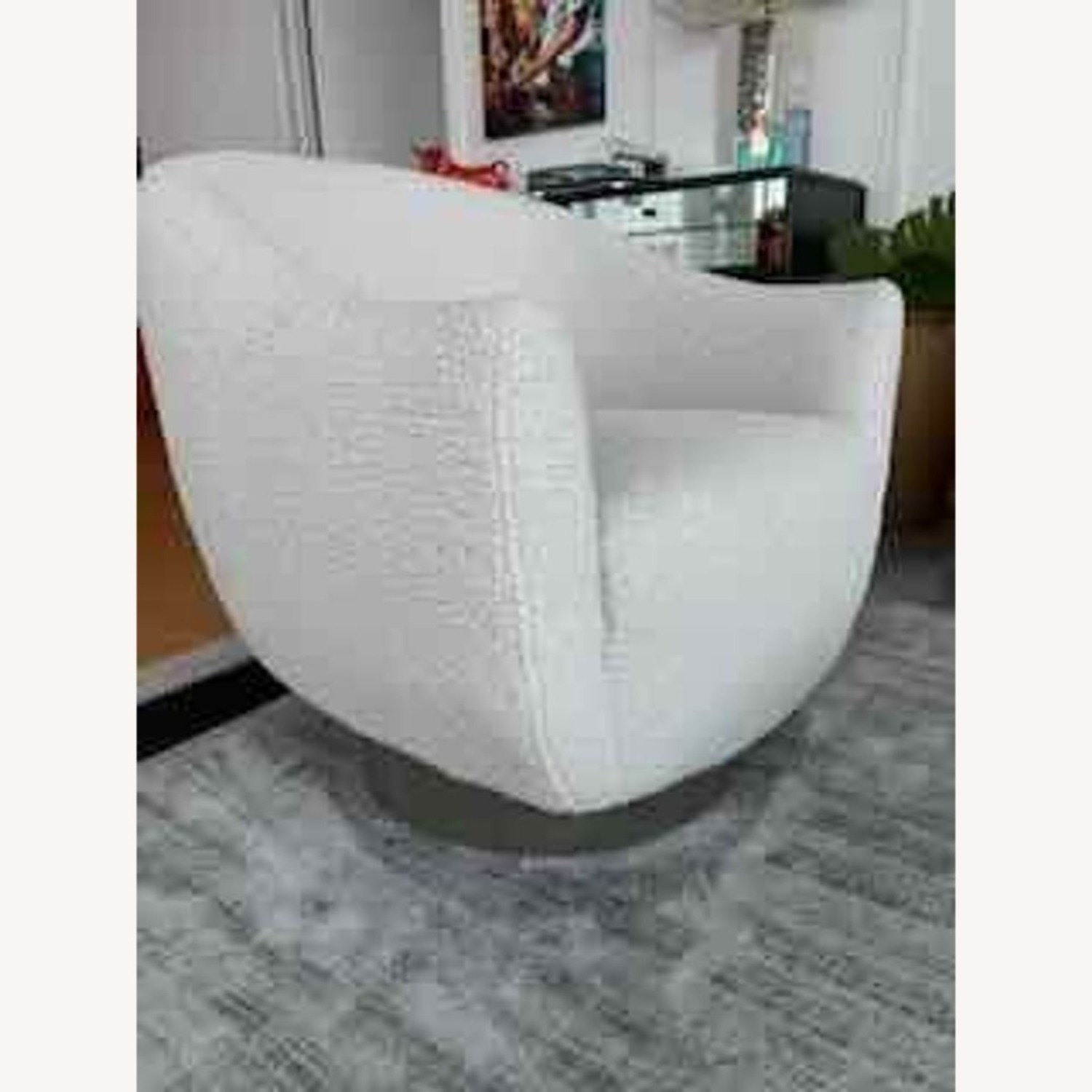 Interlude Home Simone Swivel Chair -Haze Shearling - image-1