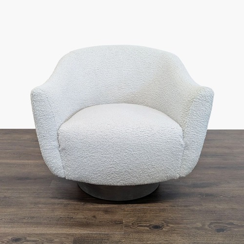 Used Interlude Home Simone Swivel Chair -Haze Shearling for sale on AptDeco