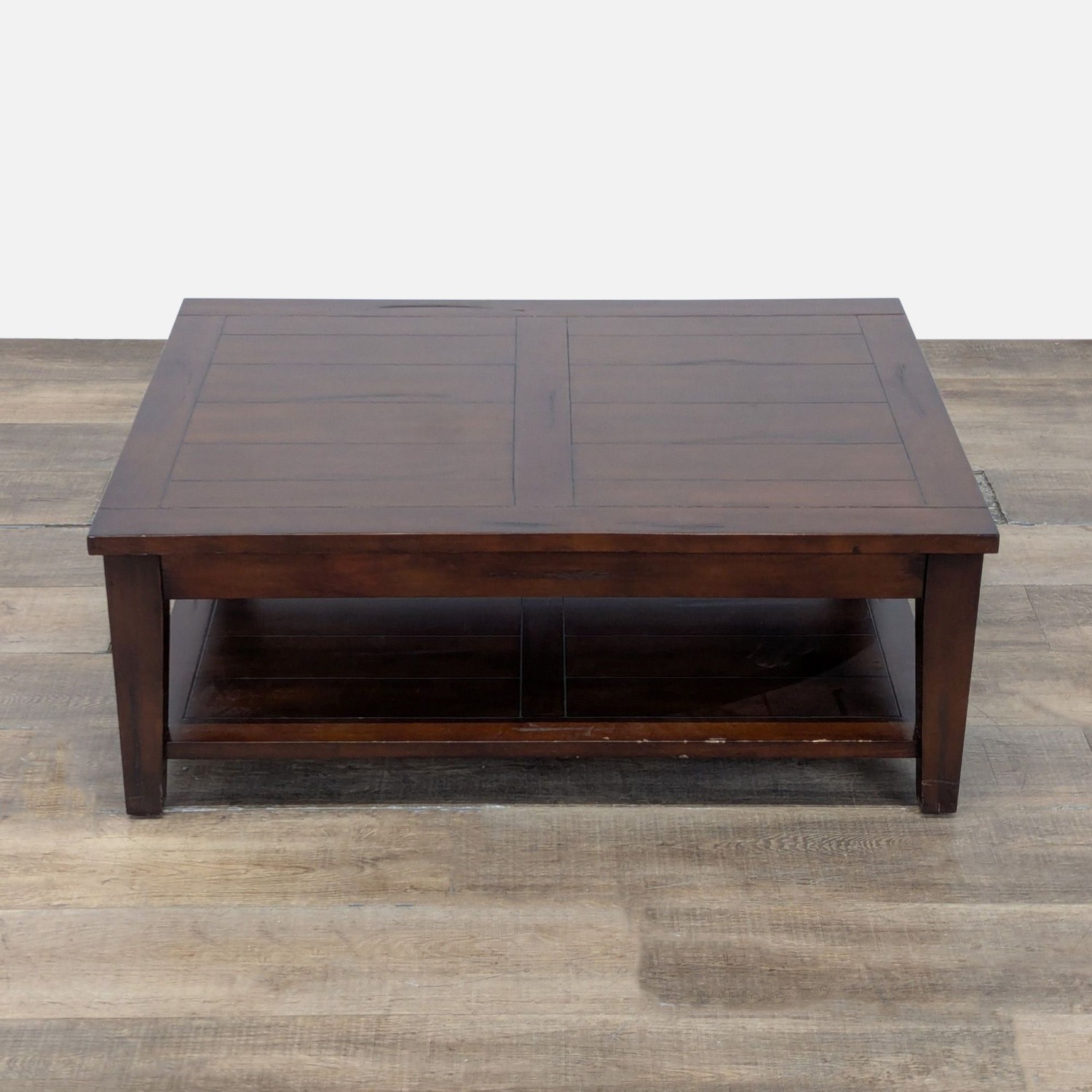 World Market Wood Coffee Table with Shelf - image-1