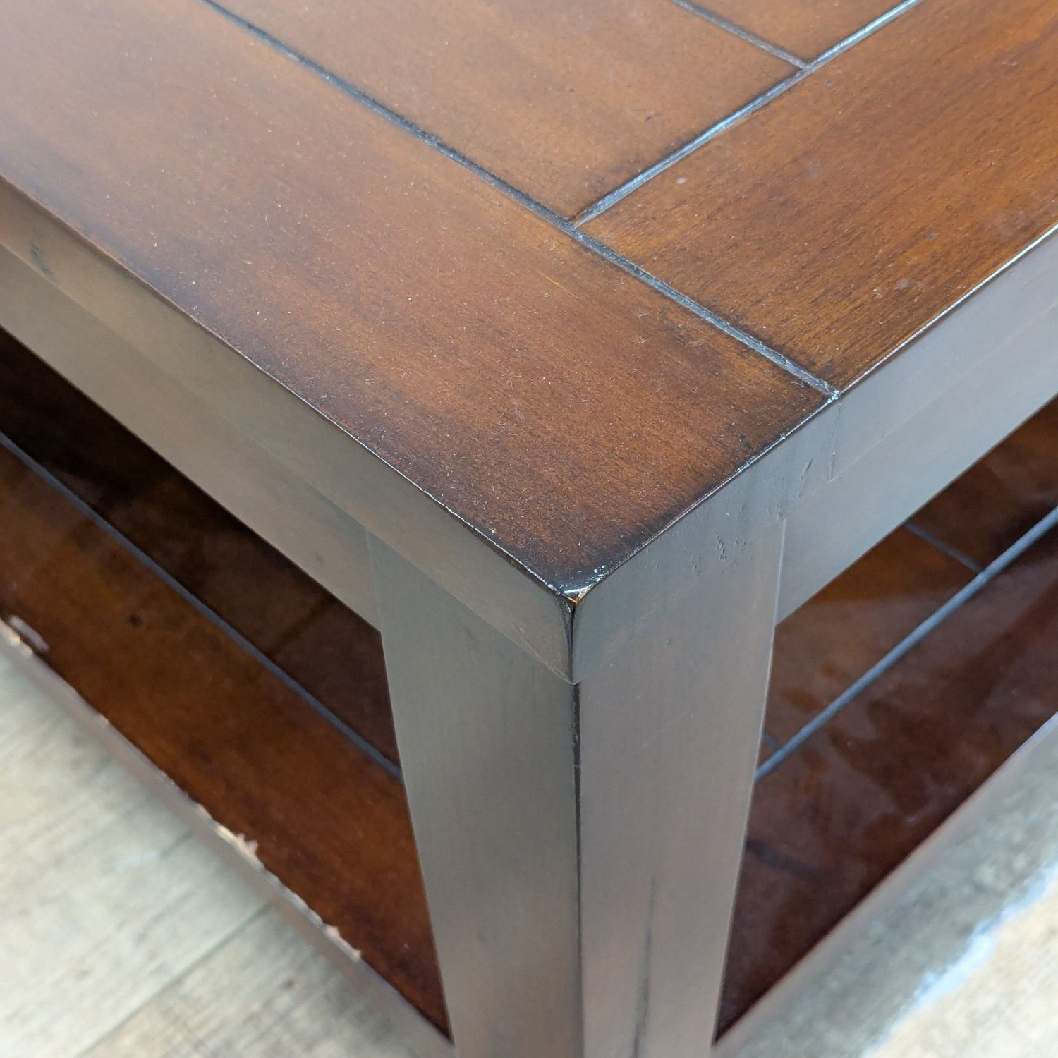 World Market Wood Coffee Table with Shelf - image-3