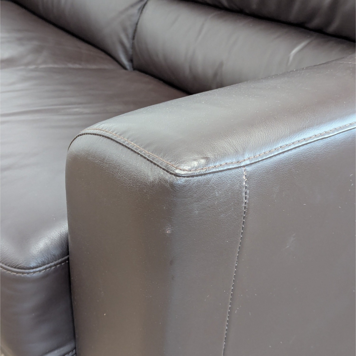 IKEA Leathern Midern 3 Seat Sofa - image-5