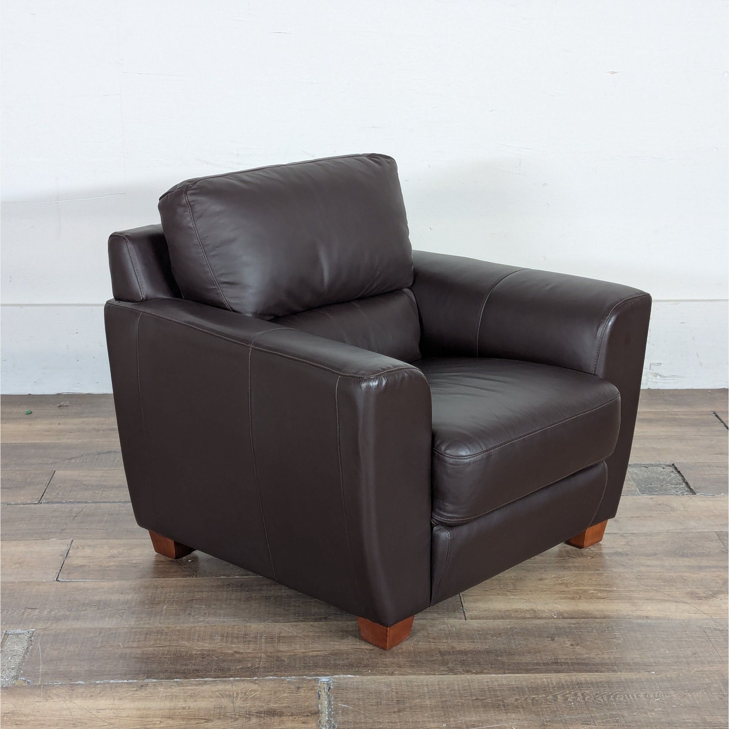 Ikea Modern Leather Lounge Chair - image-4