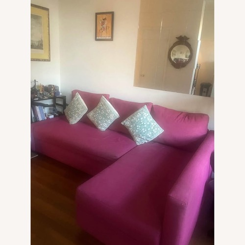 Used IKEA FRIHETEN Pink Fabric Sleeper Sofa for sale on AptDeco