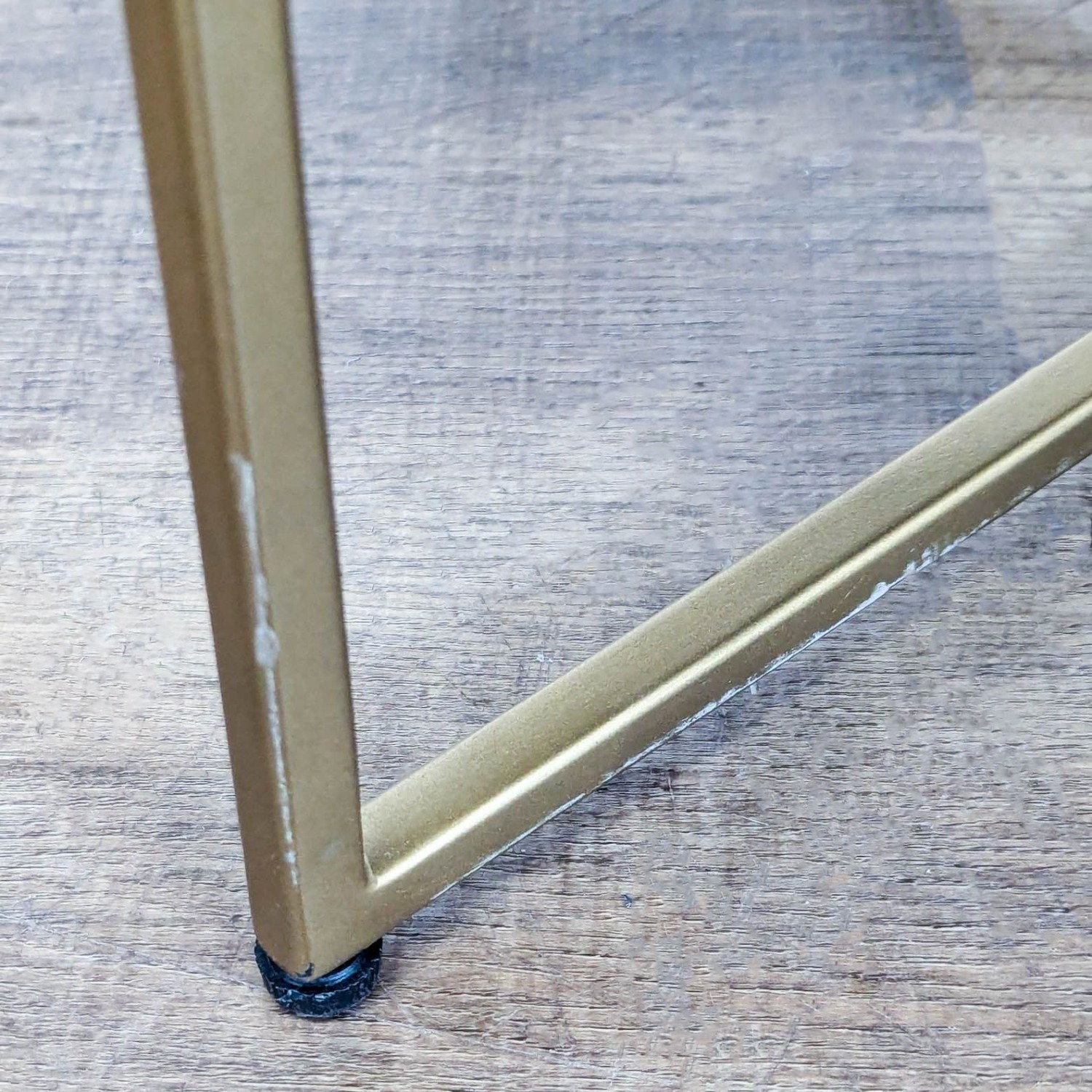 Leather Button Tufted Ottoman on Metal Base	 - image-4