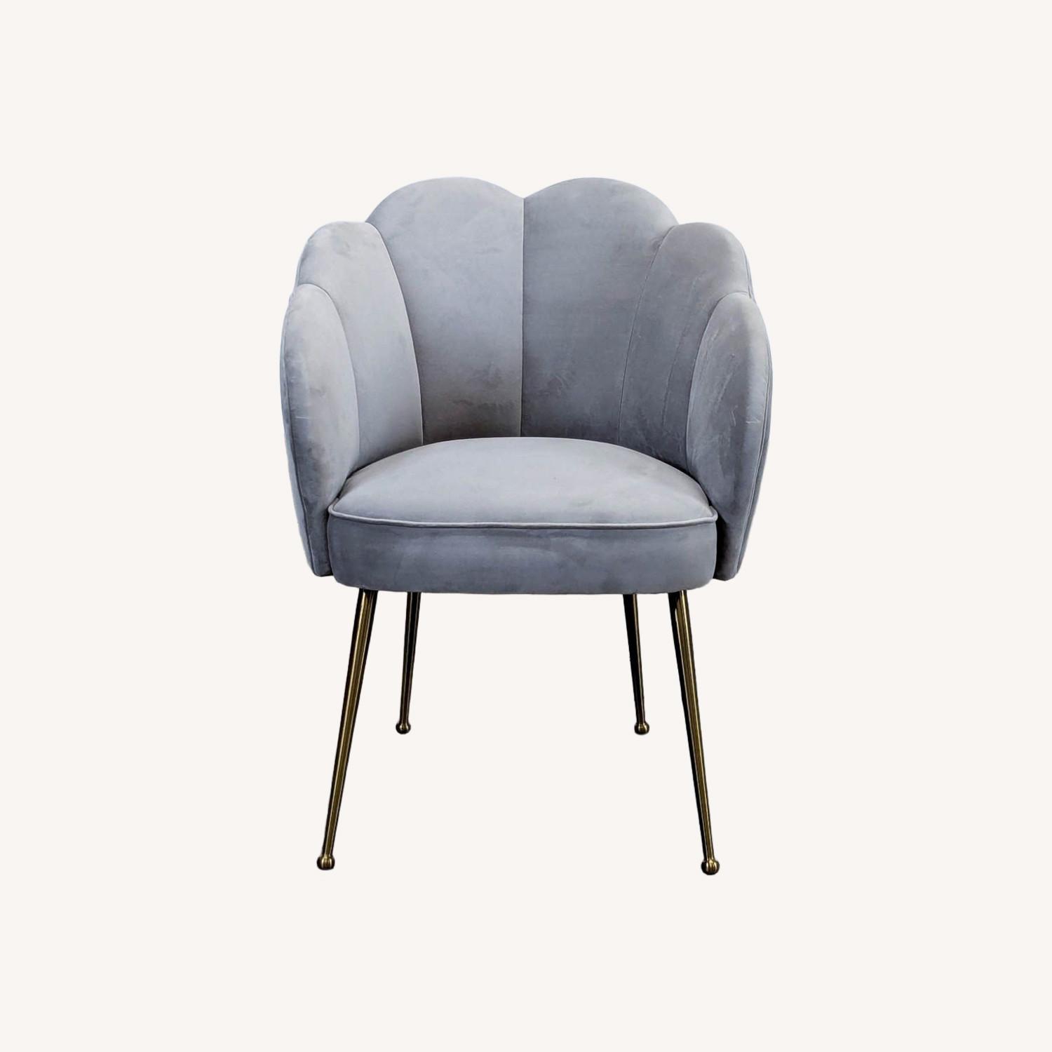 TOV Furniture Peony Gray Velvet Accent Chair - image-0