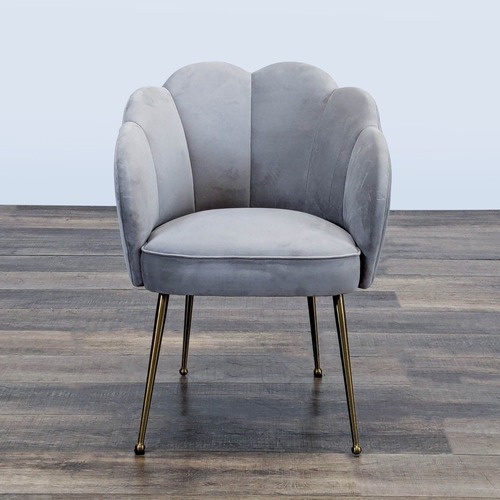 Used TOV Furniture Peony Gray Velvet Accent Chair for sale on AptDeco