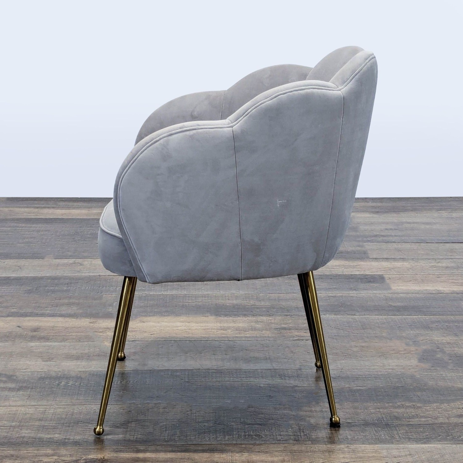 TOV Furniture Peony Gray Velvet Accent Chair - image-3