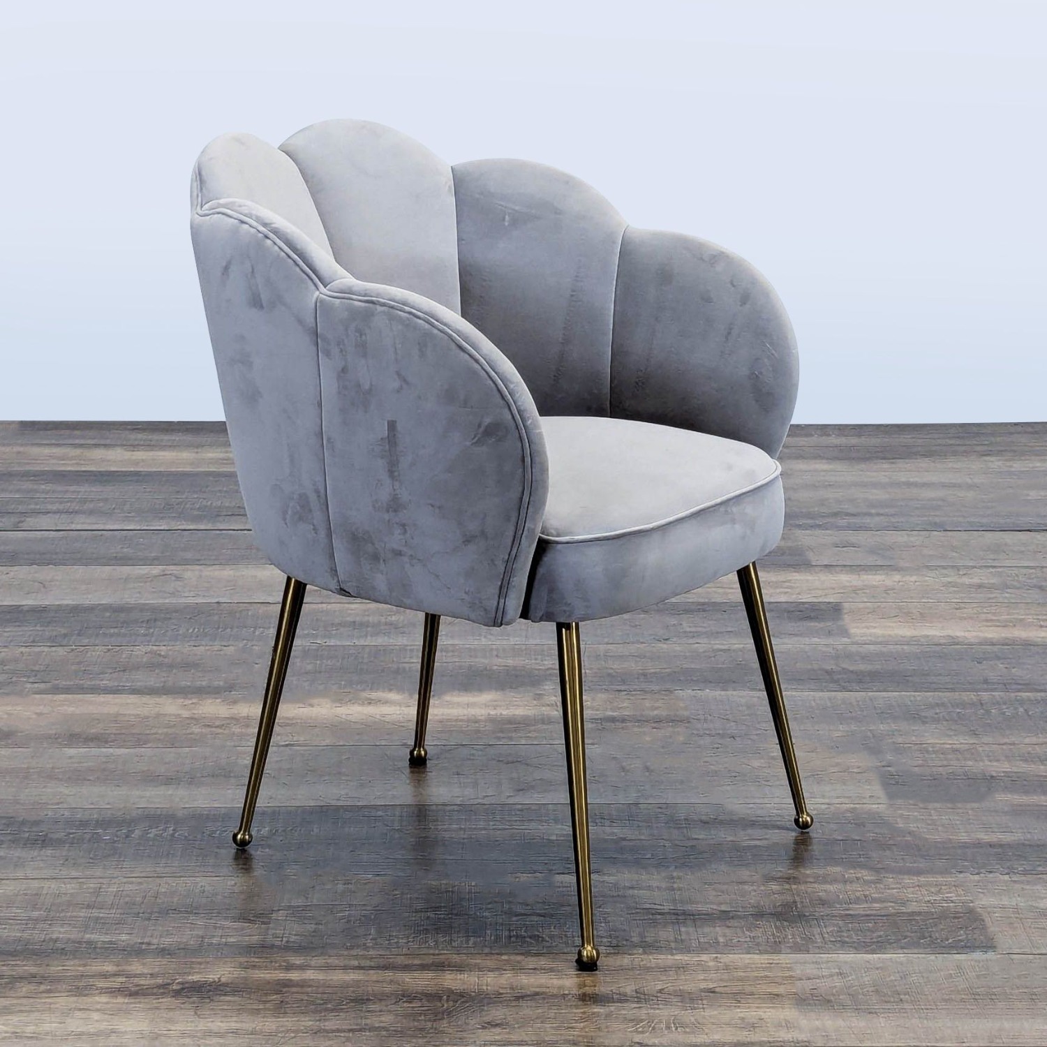 TOV Furniture Peony Gray Velvet Accent Chair - image-1