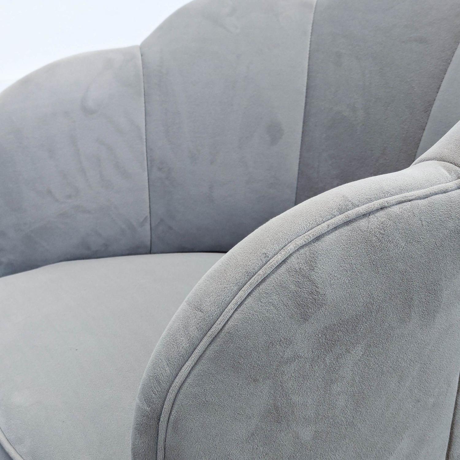 TOV Furniture Peony Gray Velvet Accent Chair - image-4