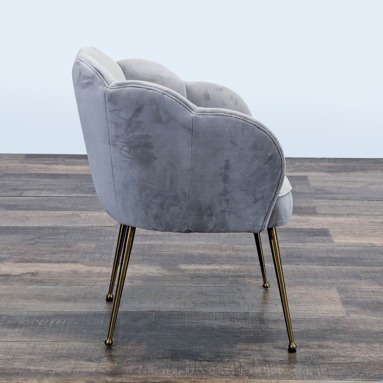 TOV Furniture Peony Gray Velvet Accent Chair - image-2
