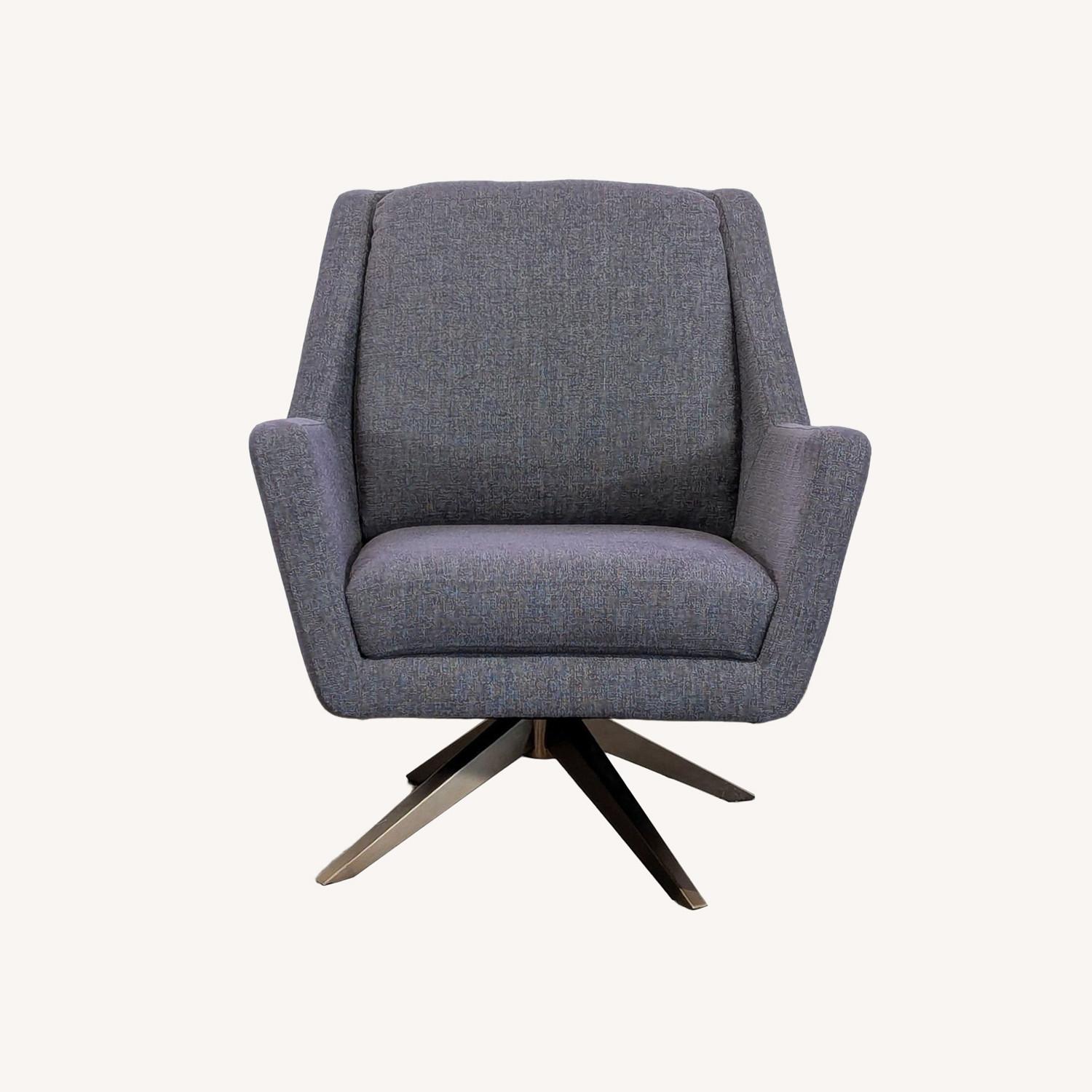 Greta Swivel Modern Armchair with Pyramidal Base - image-0