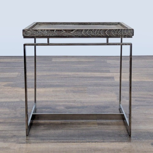Used Brownstone Furniture Wood and Chrome End Table for sale on AptDeco