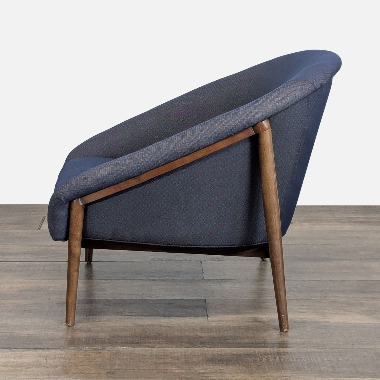 Transitional Wood and Fabric Chair	 - image-2