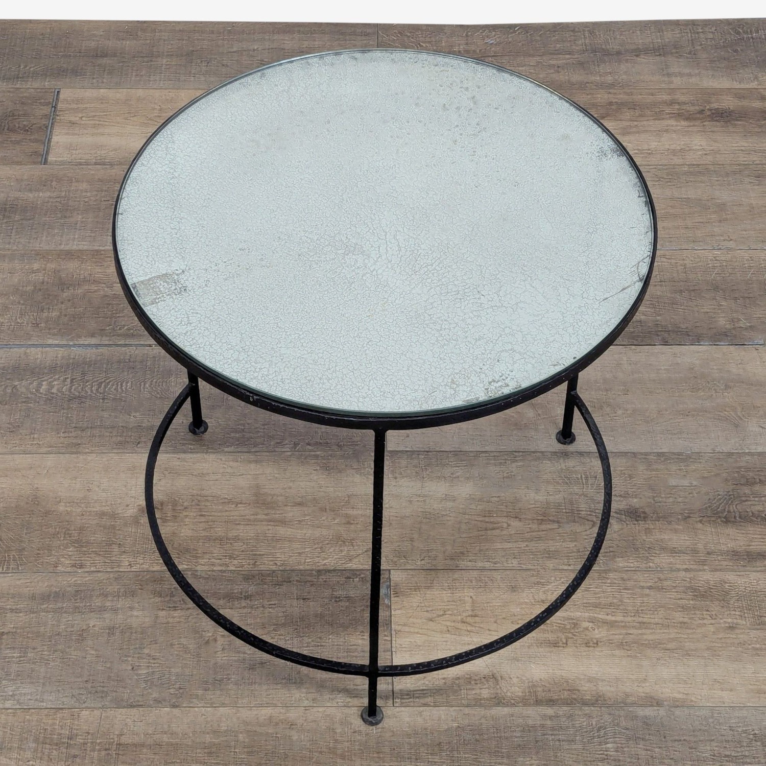 Glass Top Side Table on Metal Base - image-2