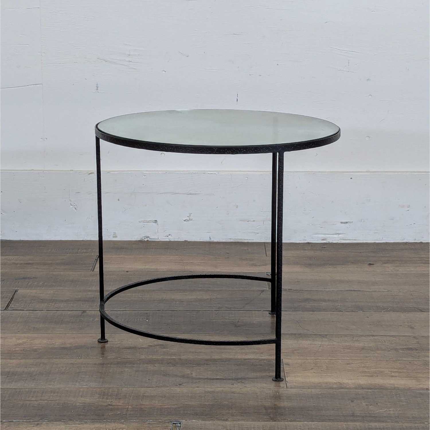 Glass Top Side Table on Metal Base - image-4