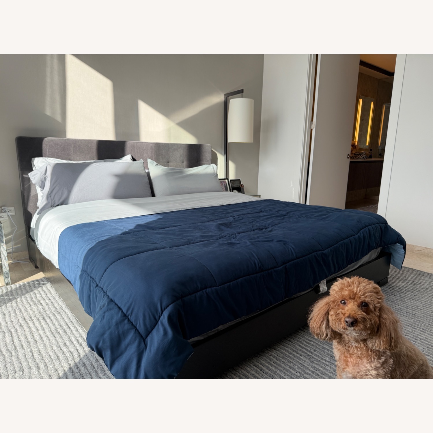 Dark Brown King Bed - image-5