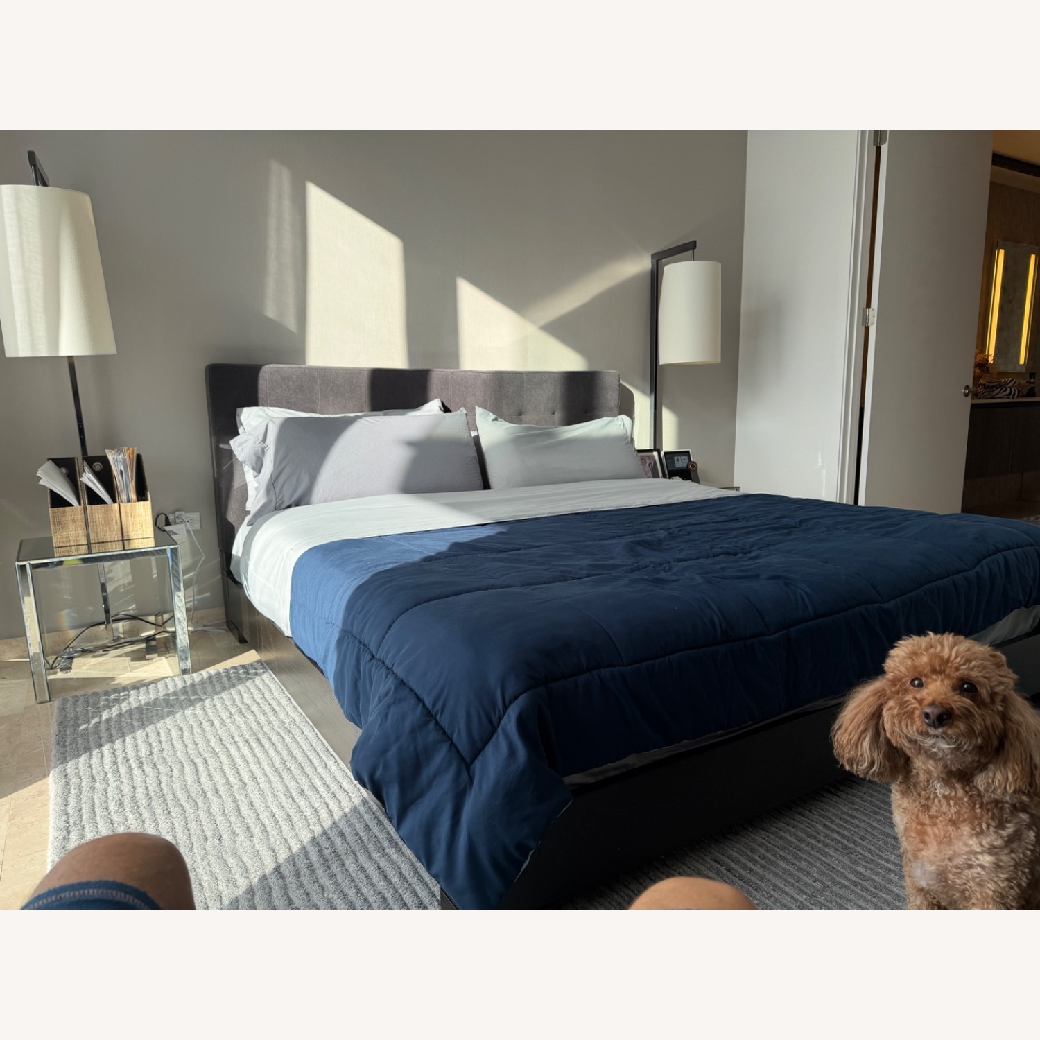 Dark Brown King Bed - image-4