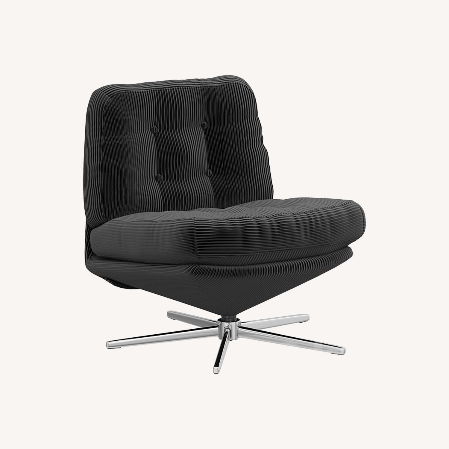 IKEA Dyvlinge Black Velvet Accent Chair - AptDeco