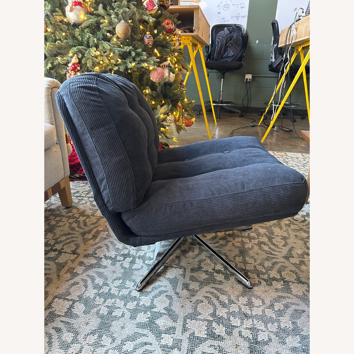IKEA Dyvlinge Black Velvet Accent Chair - image-2