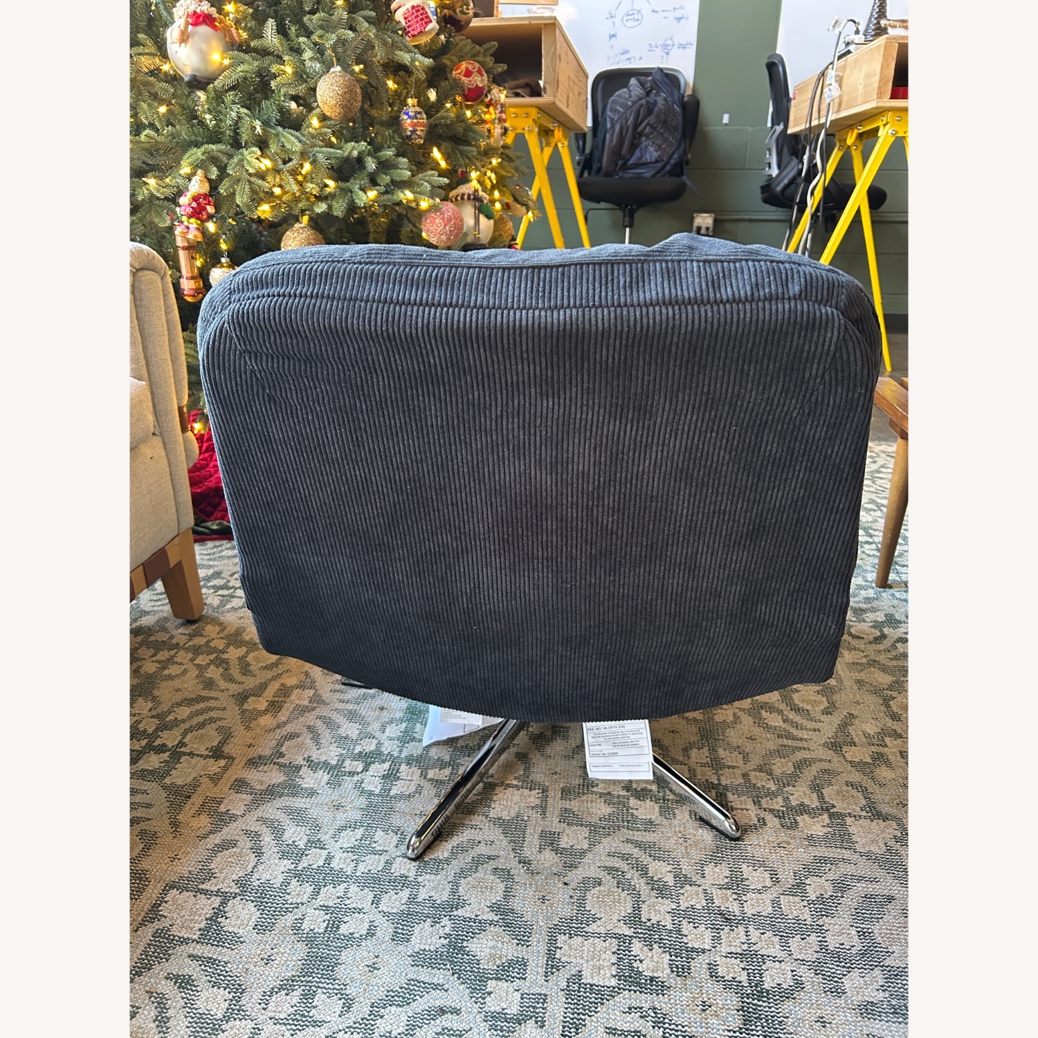 IKEA Dyvlinge Black Velvet Accent Chair - image-3