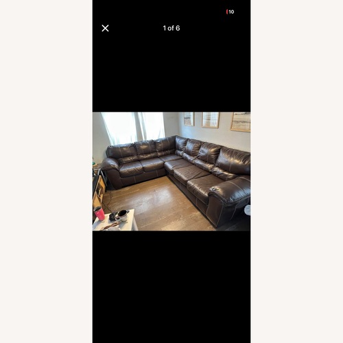 Used Vintage/Antique Dark Brown 2 Piece Sectional for sale on AptDeco