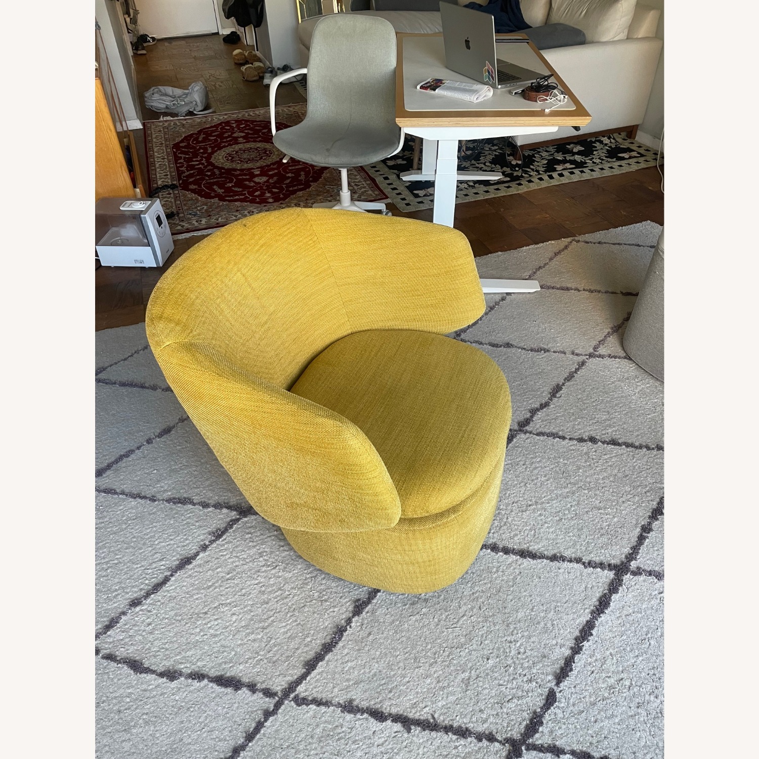 West Elm Crescent Swivel Chair - image-1