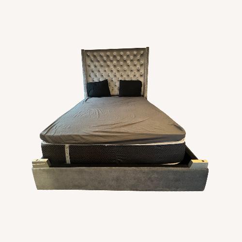Used Light Gray Velvet Headboard for sale on AptDeco