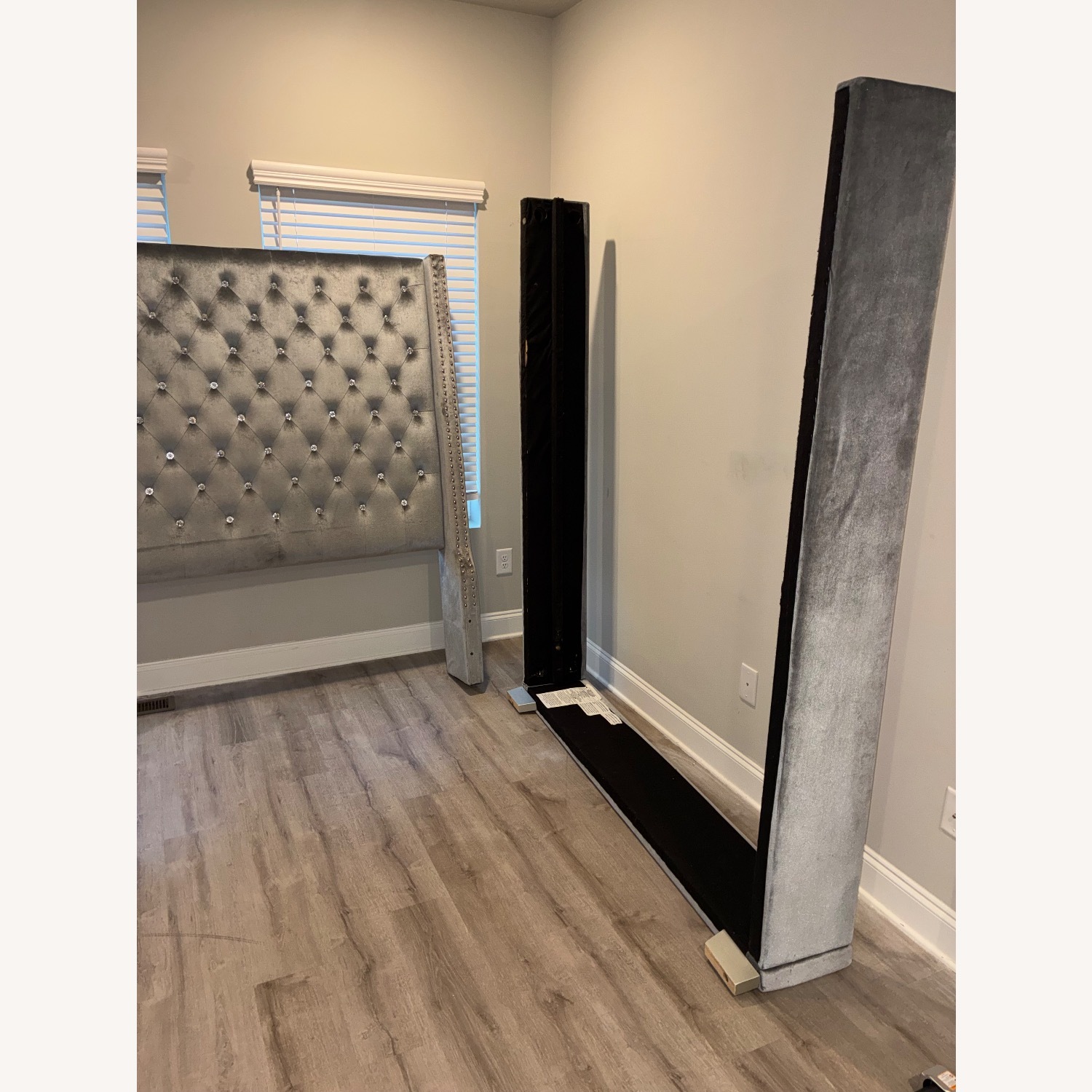 Light Gray Velvet Headboard - image-7