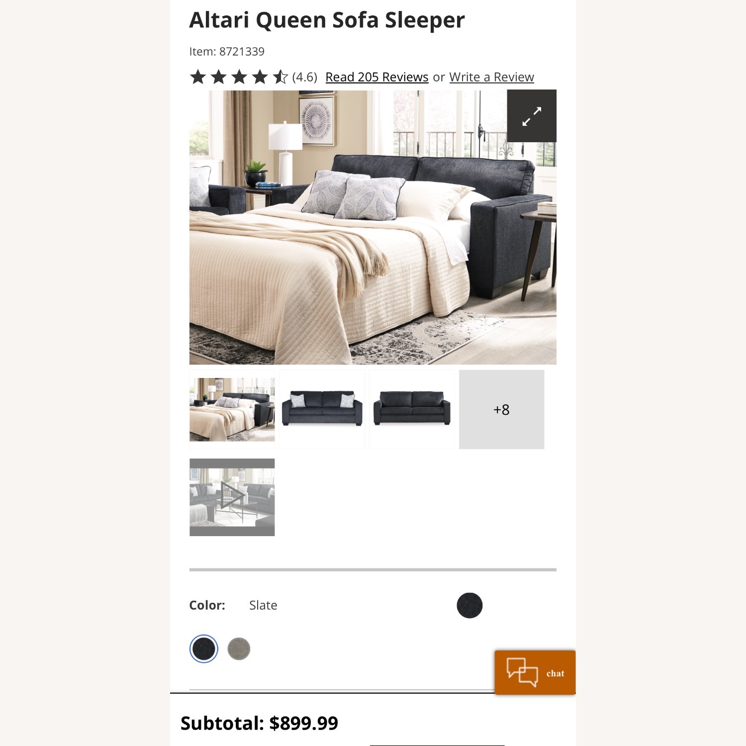 Ashley Altari Queen Sleeper Sofa - image-3