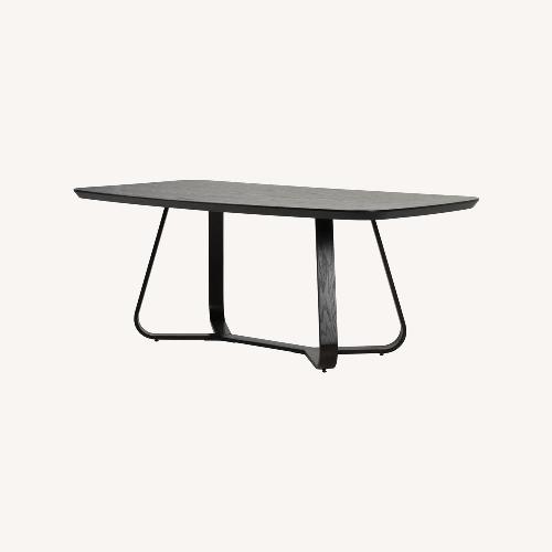 Used Wood Grain Ceramic Top Expendable Dining Table for sale on AptDeco