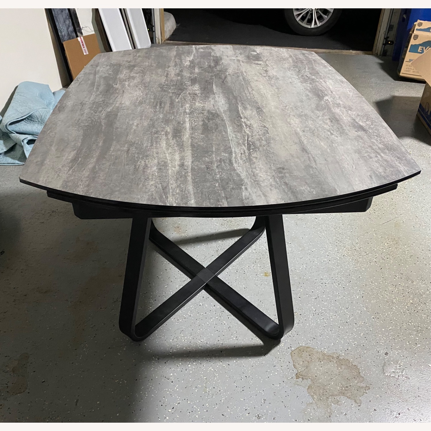 Wood Grain Ceramic Top Expendable Dining Table - image-3