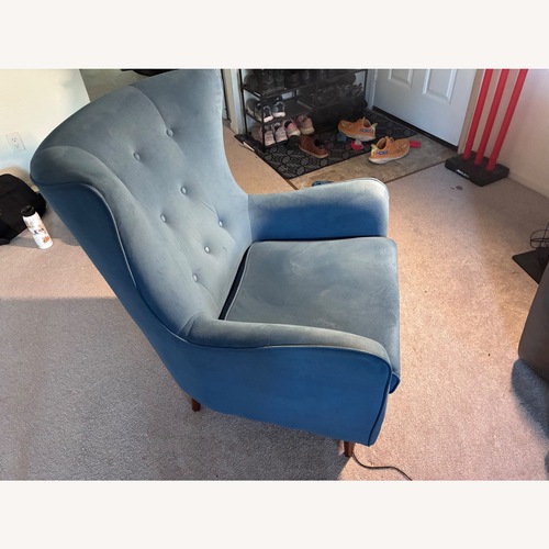 Used Structube Polo Blue Fabric Accent Chairs for sale on AptDeco