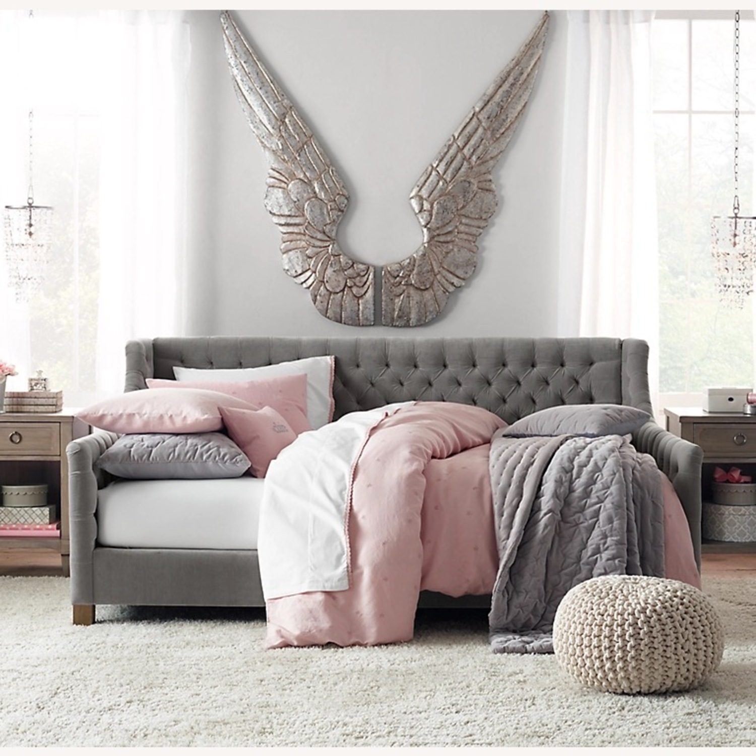 Restoration Hardware Light Gray Daybed - image-1