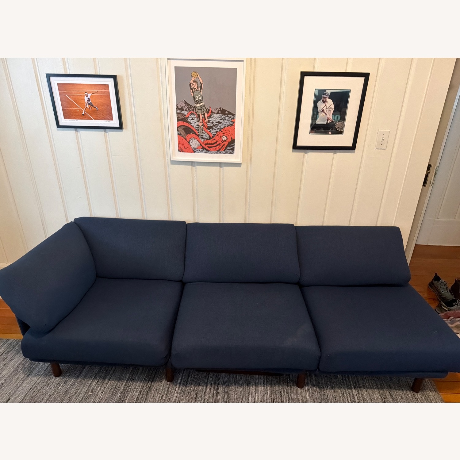 Burrow Range Blue Wool Blend 3 Seater Sofa - image-2