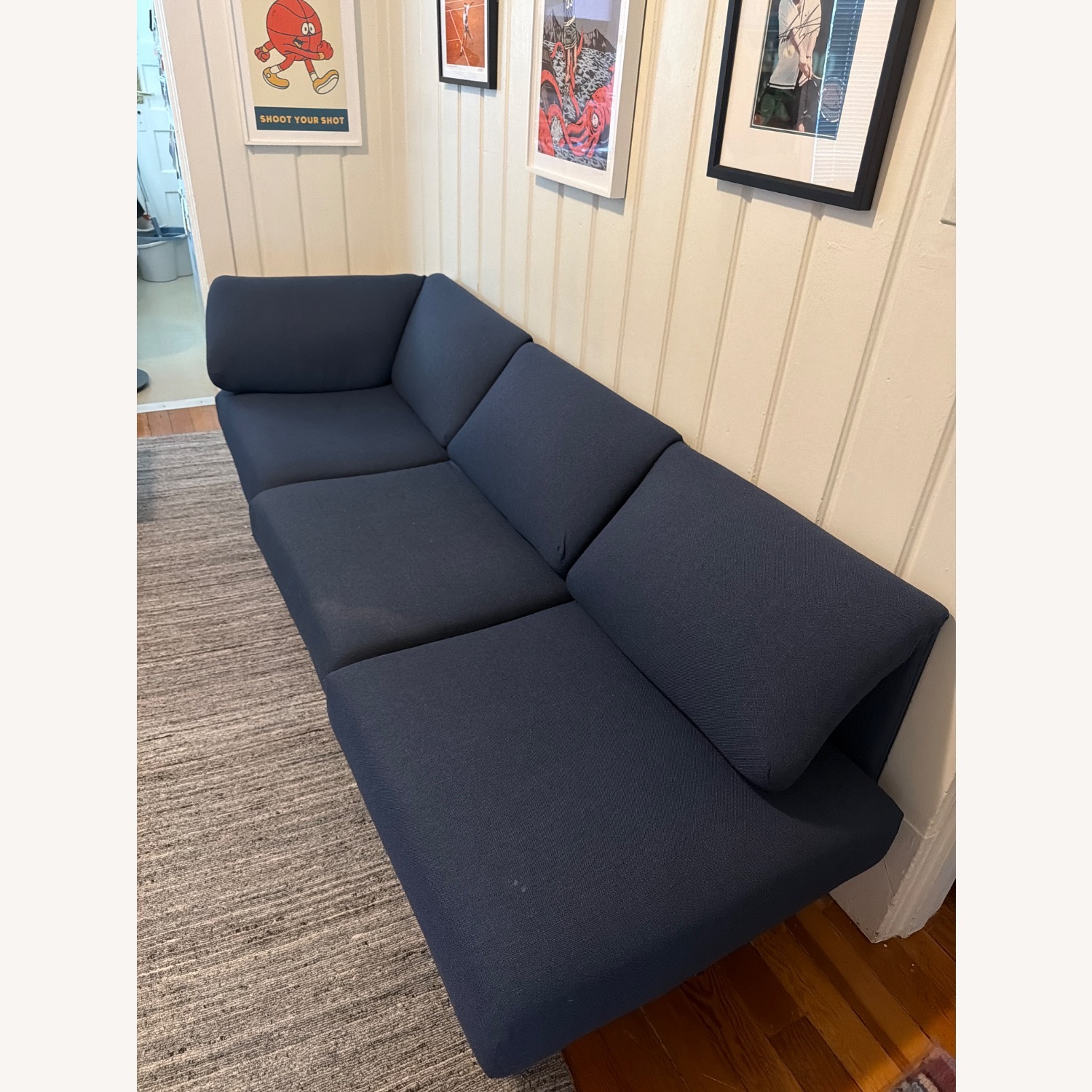 Burrow Range Blue Wool Blend 3 Seater Sofa - image-1