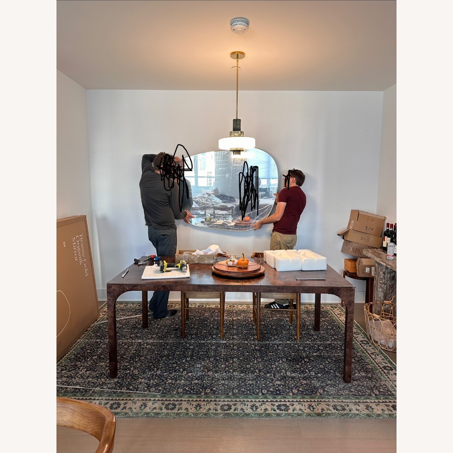 CB2 Aqua Virgo 72" Rectangular Dark Burl Wood Dining Table - image-1