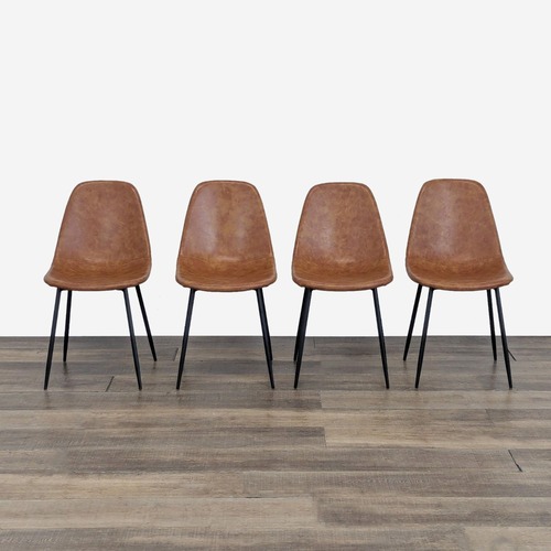 Used Set of Four Faux Leather Mid-Century Style for sale on AptDeco