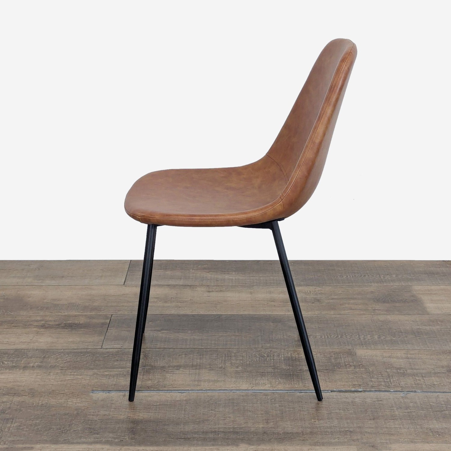 Set of Four Faux Leather Mid-Century Style - image-3